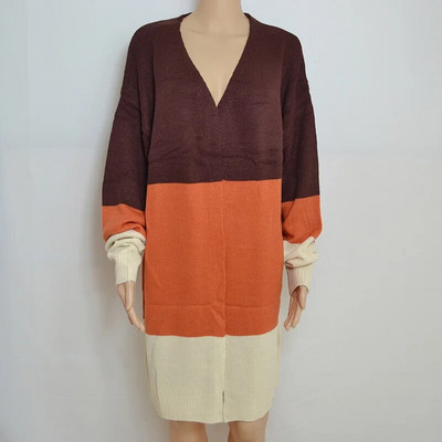 Fitshinling Patchwork Naiste kardiganid Invierno Mujer Kudumid Mood õhukesed pikad kardiganid Naiste riided Vintage kampsun jakid