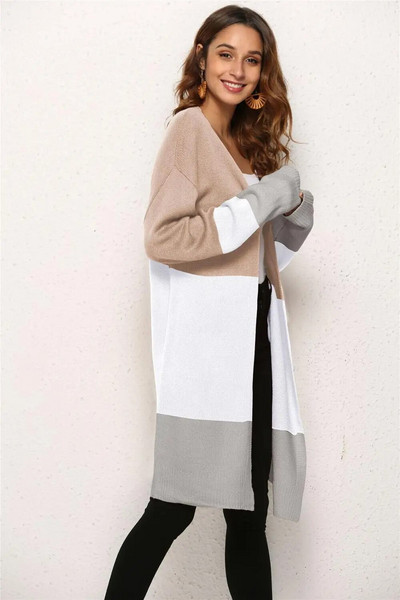 Fitshinling Patchwork Naiste kardiganid Invierno Mujer Kudumid Mood õhukesed pikad kardiganid Naiste riided Vintage kampsun jakid