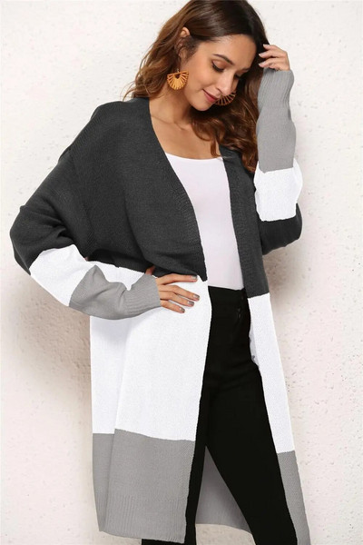 Fitshinling Patchwork Naiste kardiganid Invierno Mujer Kudumid Mood õhukesed pikad kardiganid Naiste riided Vintage kampsun jakid