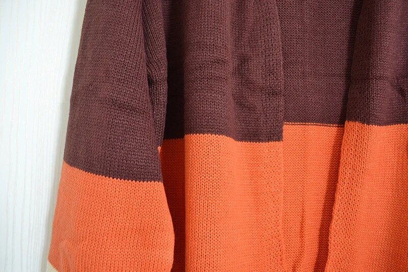 Fitshinling Patchwork Sieviešu jakas Invierno Mujer Trikotāža Mode Slim Long Jaciņš Sieviešu apģērbi Vintage džemperi Jakas