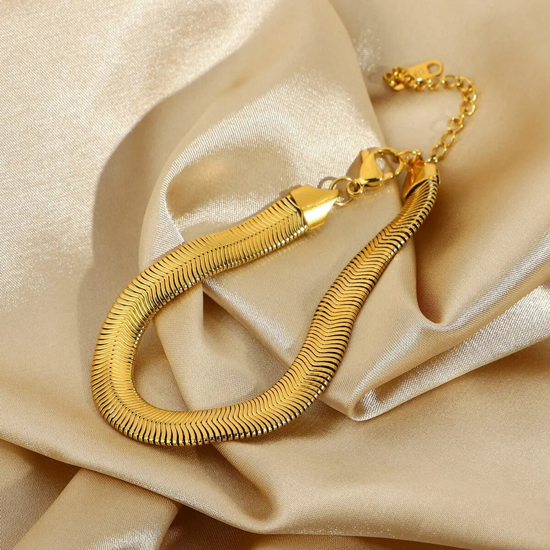 Panka stila nerūsējošā tērauda čūsku ķēžu sakraušanas rokassprādzes sievietēm plānas čūskas kaula ķēdes rokassprādzes rotaslietas