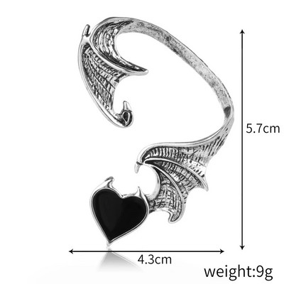 Punk Devil Elf Rose Ear Cuff Auskari Gothic Dark Clip Auskari Sievietēm Metāla Sudraba Krāsa Viltus Pīrsings Auskaru Ballīte Juvelierizstrādājumi