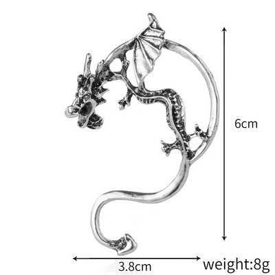 Punk Devil Elf Rose Ear Cuff Auskari Gothic Dark Clip Auskari Sievietēm Metāla Sudraba Krāsa Viltus Pīrsings Auskaru Ballīte Juvelierizstrādājumi