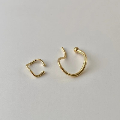 Jednostavne zlatno-srebrne boje, geometrijske manžete za uši bez pirsinga, asimetrične naušnice s klipsom za žene, lažne naušnice s pirsingom