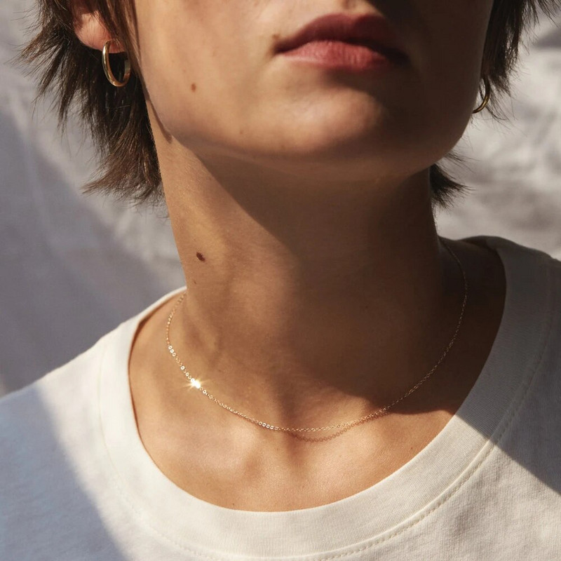 eManco peen ketiga kaelakee roostevabast terasest kullatud Lühike, pikk avaldus naistele krae Kingitus peened ehted KUUM