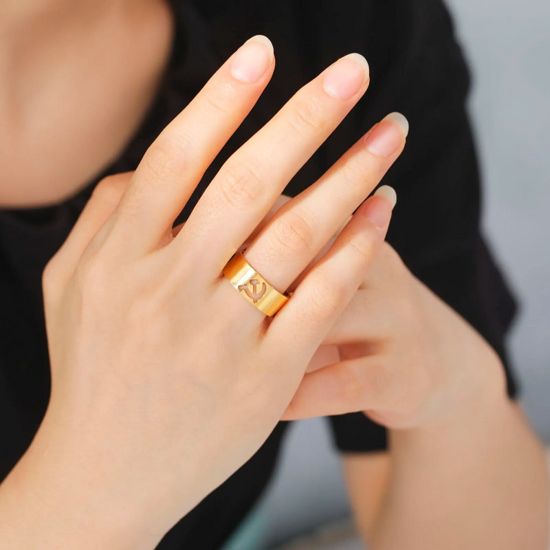 VASSAGO 2023 m. naujas sovietinis logotipas su kūjo pjautuvu žiedas iš nerūdijančio plieno, reguliuojamas senovinių papuošalų vakarėlio dovana vyrams ir moterims