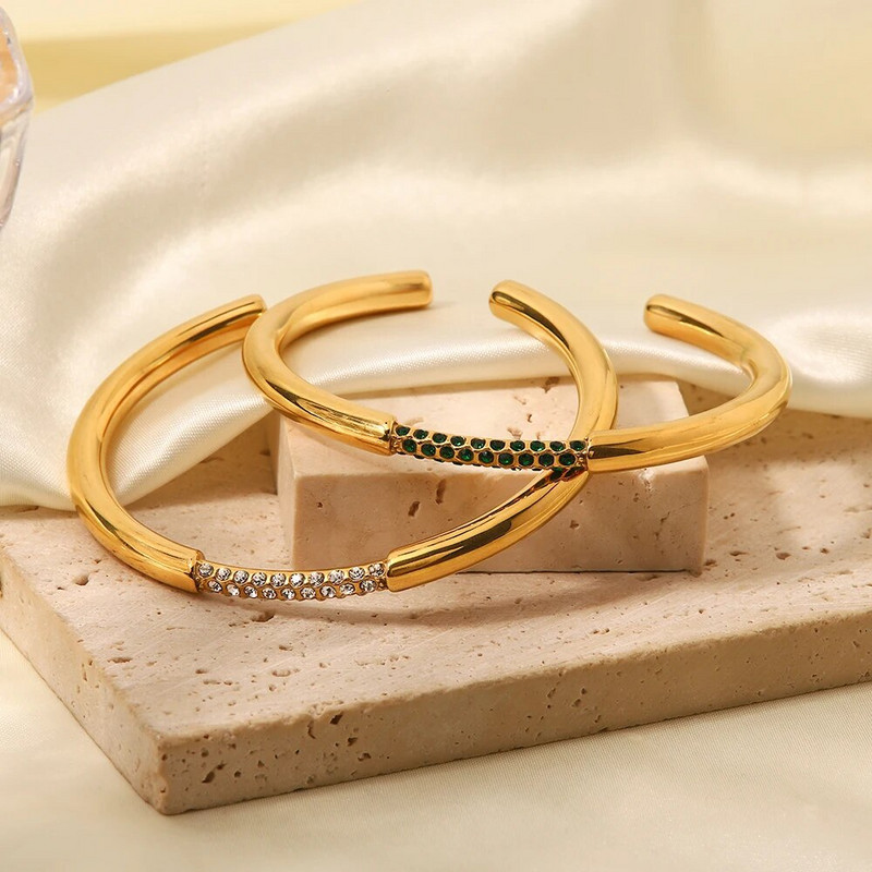 „Youthway“ nerūdijančio plieno balto kalnų krištolinio akmens rankogalių apyrankė moterims, mados tekstūros žavus papuošalai „Bijoux“ 2023 m.