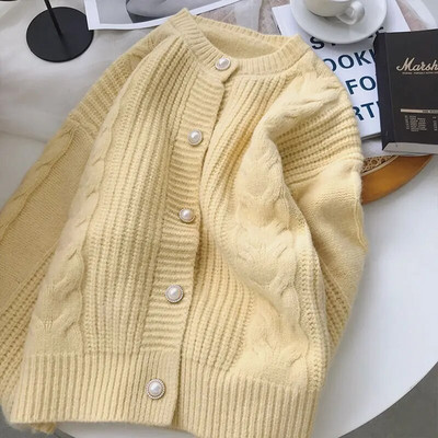 7 krāsu džemperi Sieviešu vintage maigs ikdienišķs korejiešu modes ins Trikotāžas jakas, pogas, dizains pavasarīgi, vienkārši, jauni džemperi Mujer