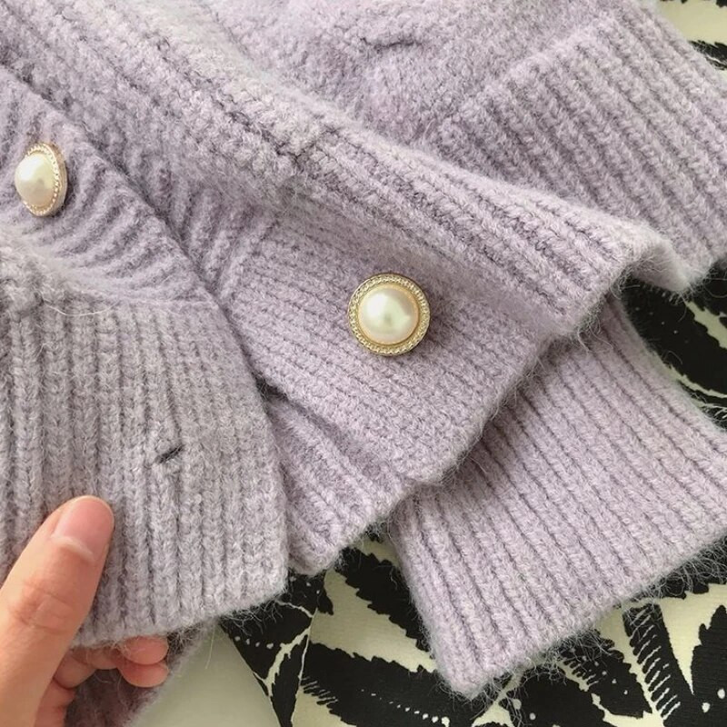 7 krāsu džemperi Sieviešu vintage maigs ikdienišķs korejiešu modes ins Trikotāžas jakas, pogas, dizains pavasarīgi, vienkārši, jauni džemperi Mujer