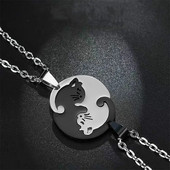 Mados meilės katės meilės pora karoliai pora susiūtų vyriškos ir moteriškos lyties studento pakabukas paprastas pakabukas dovanoti merginai