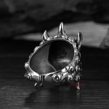 Ретро демон дракон сирена пръстен доминиращ хип хоп рок готически пръстени аксесоари модни мъжки женски бижута регулируем размер