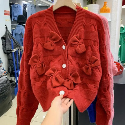 2023. gada rudens ziemas džemperi Sieviešu džemperis Jauns V veida kakla izgriezums, trikotāžas trikotāžas sieviešu tops korejiešu modes jaka sievietēm