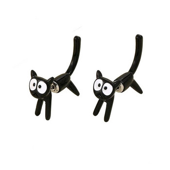 Αξεσουάρ για γυναίκες Χαριτωμένα μαύρη γάτα μπροστά καρφωτά σκουλαρίκια για γυναίκες κορίτσια Δημιουργικό κοσμήματα δώρου γενεθλίων επετείου