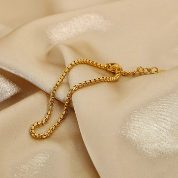 Позлатена кутия от неръждаема стомана Верига за подреждане на гривна за жени Пънк стил Водоустойчива гривна Бижута Подаръци
