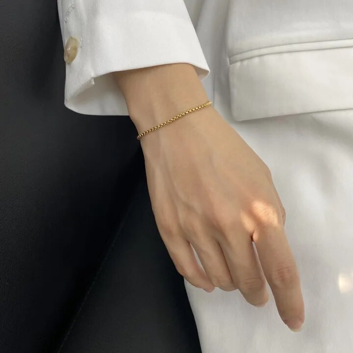 Kullatud roostevabast terasest kasti keti virnastatav käevõru naistele punk stiilis veekindel käevõru ehted kingitused