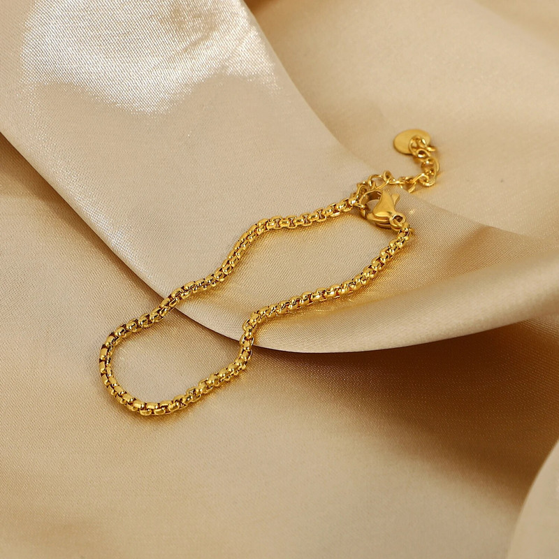 Kullatud roostevabast terasest kasti keti virnastatav käevõru naistele punk stiilis veekindel käevõru ehted kingitused