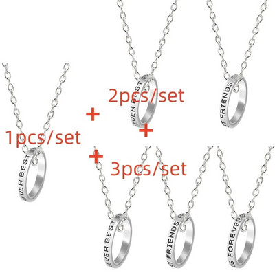 3 db/szett Best Friends nyaklánc szív alakú medál BFF nyakláncok barátság nyaklánc nőknek lányok nővérek láncok ajándék