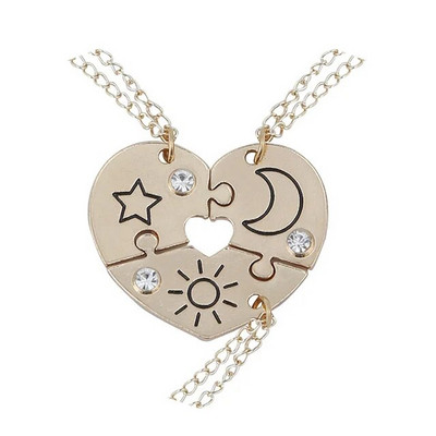 3 db/szett Best Friends nyaklánc szív alakú medál BFF nyakláncok barátság nyaklánc nőknek lányok nővérek láncok ajándék