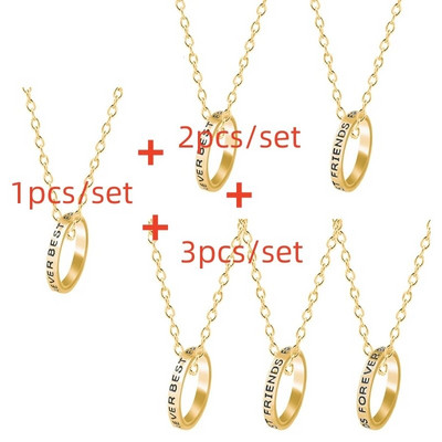 3 db/szett Best Friends nyaklánc szív alakú medál BFF nyakláncok barátság nyaklánc nőknek lányok nővérek láncok ajándék