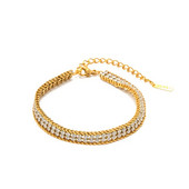 Youthway luksuslik kahekihiline valge kuupmeetrist tsirkooniumoksiidist käevõru kvaliteetsed moeehted veekindlad naistele kingitus