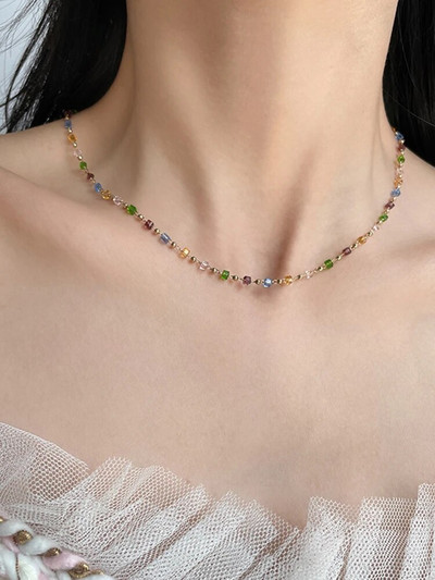 Spalvoti karoliukais papuošti karoliai moterims Kaklo grandinėlės Choker karoliai Boho Spalvingi vasaros Collier Femme Bohemia papuošalai Nemokamas pristatymas