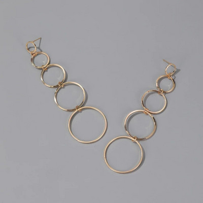 Paprasti kutai, penkių apskritimų tuščiaviduriai lydiniai, padengti auksu sidabru, moteriški kabantys auskarai ir nuleidžiami auskarai