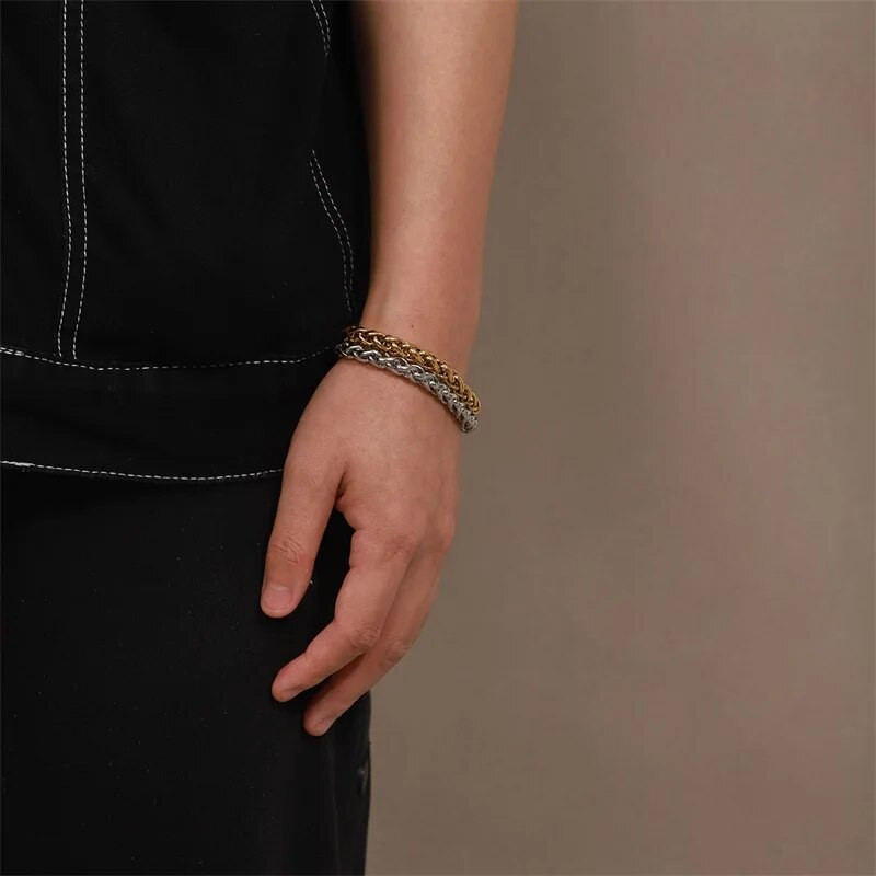 „Youthway“ vyriška 8 mm nerūdijančio plieno apyrankė Kubietiška grandinėlė Auksinė sidabro spalva vyrams riešo papuošalai, dovana 2022 m.