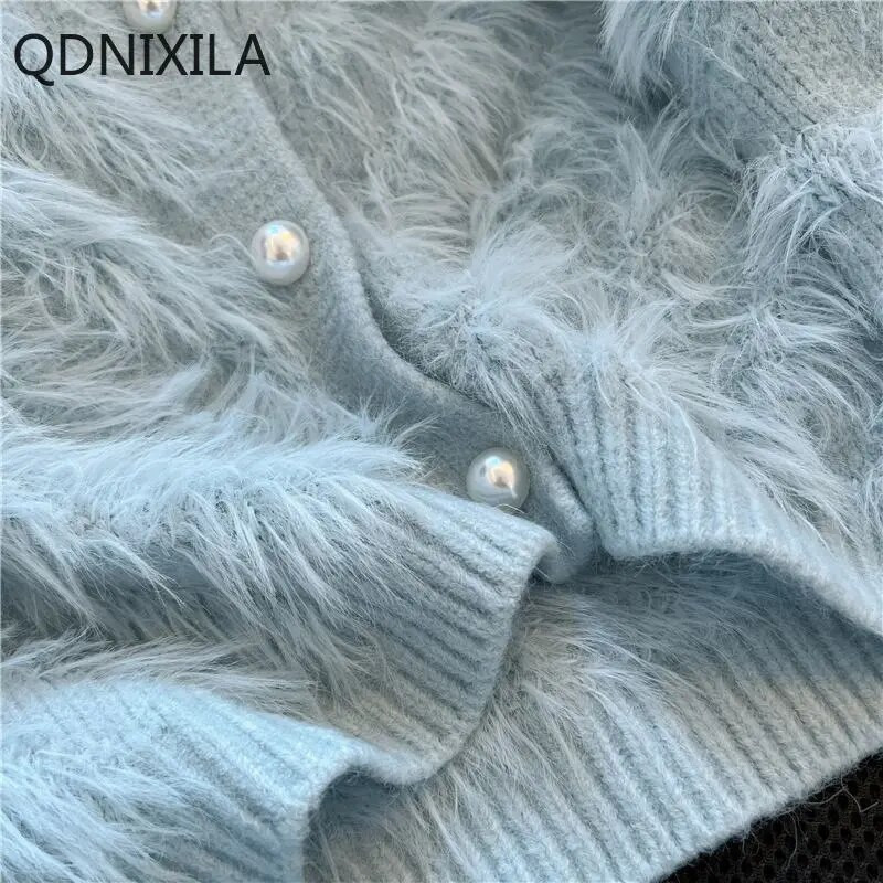 Madingi moteriški megztiniai 2023 m. rudens/žiemos Xiaoxiangfeng trumpas megztinis Korėjietiškas mados įžymybių megztinis paltas ilgomis rankovėmis