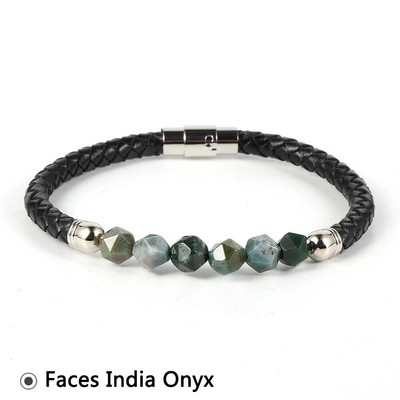 Καυτές εκπτώσεις Ανδρικά Γυναικεία Γνήσιο δέρμα Βραχιόλι Φυσική Πέτρα Πρόσωπα Τίγρης Μάτι Αχάτες Χάντρες Βραχιόλια Πόρπη από ανοξείδωτο ατσάλι