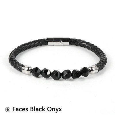 Καυτές εκπτώσεις Ανδρικά Γυναικεία Γνήσιο δέρμα Βραχιόλι Φυσική Πέτρα Πρόσωπα Τίγρης Μάτι Αχάτες Χάντρες Βραχιόλια Πόρπη από ανοξείδωτο ατσάλι