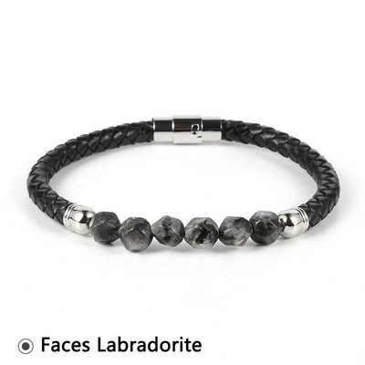 Καυτές εκπτώσεις Ανδρικά Γυναικεία Γνήσιο δέρμα Βραχιόλι Φυσική Πέτρα Πρόσωπα Τίγρης Μάτι Αχάτες Χάντρες Βραχιόλια Πόρπη από ανοξείδωτο ατσάλι