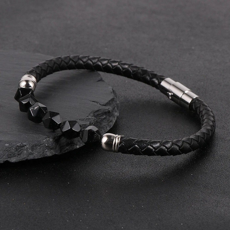 Καυτές εκπτώσεις Ανδρικά Γυναικεία Γνήσιο δέρμα Βραχιόλι Φυσική Πέτρα Πρόσωπα Τίγρης Μάτι Αχάτες Χάντρες Βραχιόλια Πόρπη από ανοξείδωτο ατσάλι