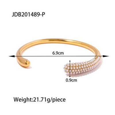 Youthway Luksuzna šarena narukvica s manžetama od nehrđajućeg čelika s kubičnim cirkonijevim biserom Vodootporni šik nakit Nakit Dodaci za žene