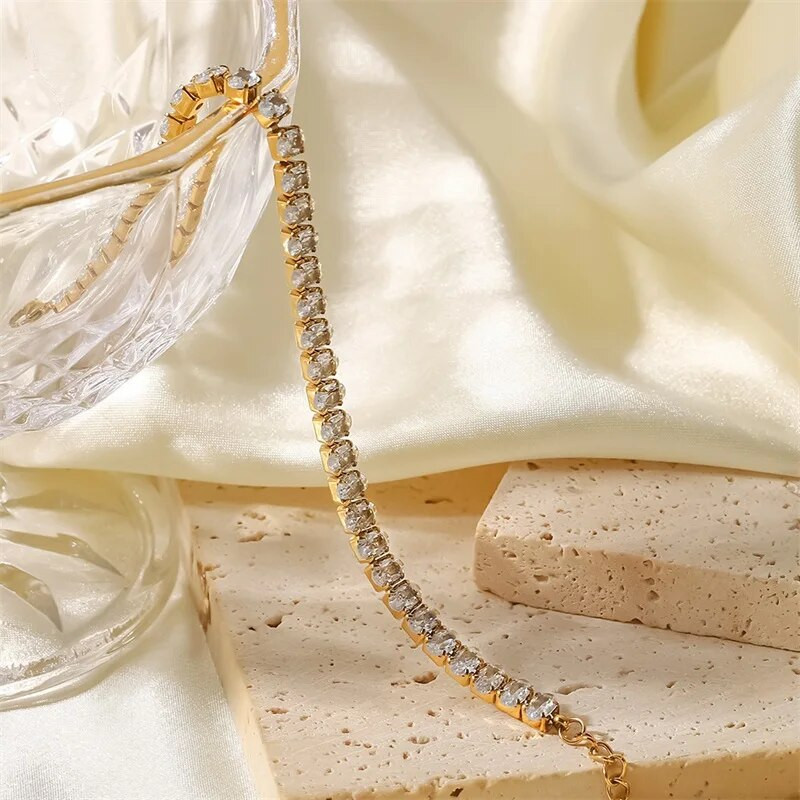 Youthway από ανοξείδωτο ατσάλι Πολύχρωμο λευκό οβάλ βραχιόλι κυβικό ζιργκόν Ρυθμιζόμενο κόσμημα καρπού 2022 Charm Fashion Jewelry Δώρο