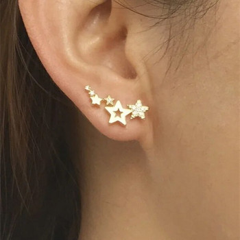 Корейски бижута за жени Star Ear Climber Малки звездни обеци за жени Парти за рожден ден Сватбени бижута Подарък Pendientes Mujer