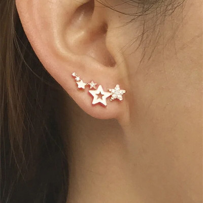 Κορεατικά κοσμήματα για γυναίκες Star Ear Climber Tiny Star Stud σκουλαρίκια για Γυναικεία πάρτι γενεθλίων Κοσμήματα γάμου Δώρο Pendientes Mujer