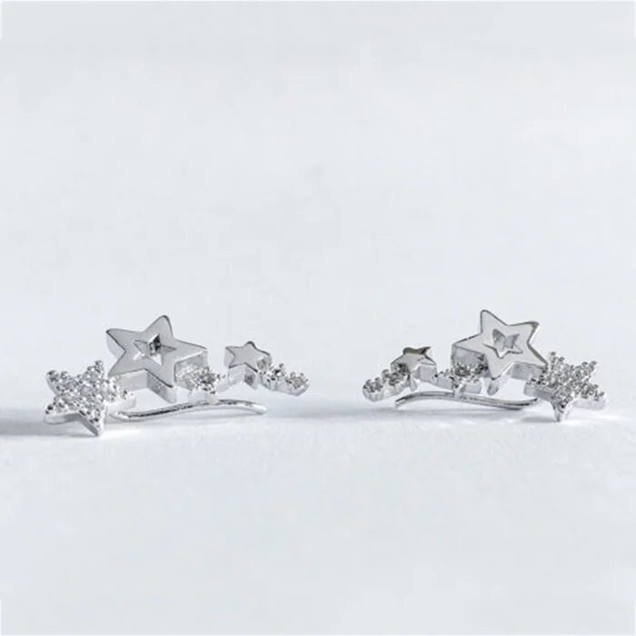 Κορεατικά κοσμήματα για γυναίκες Star Ear Climber Tiny Star Stud σκουλαρίκια για Γυναικεία πάρτι γενεθλίων Κοσμήματα γάμου Δώρο Pendientes Mujer