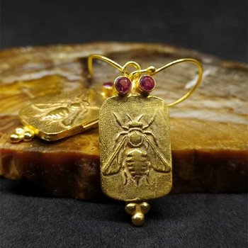 Обеци с висулка с пчелен мед за жени Стереоскопични насекоми Сватбени златни цветни обеци Drop shipping