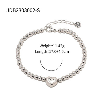 Youthway nerūsējošā tērauda ķēdes lodīšu lodīšu sirds PVD pārklājuma rokassprādze sievietēm augstas kvalitātes juvelierizstrādājumu ūdensizturīgs 2023