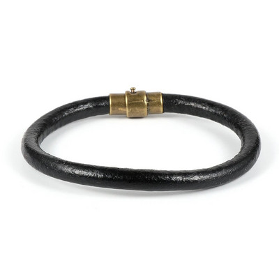 Vienkāršas sievietes Vīriešu 6 mm oriģinālās govs ādas ādas virves siksna rokassprādzes rotaslietas sakausējums magnētiskā sprādze aproces Rokas saite Herren