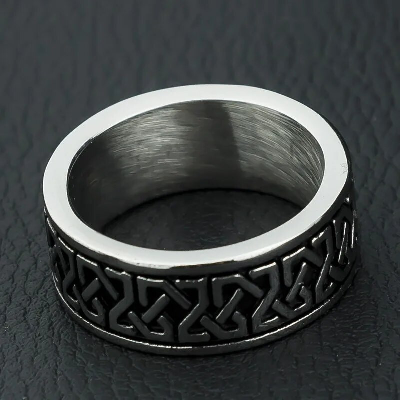 Vintage 8 MM vīriešu vikingu gredzens gotikas panka vikingu rūnas ķeltu mezglu gredzens, foršs vīriešu roka motociklistu rotaslietas, rotājumi, dāvanu vairumtirdzniecība