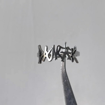 Минималистични Пънк Рок Thorns Пръстени Хип Хоп Пръстен с букви за мъже Жени Корейска мода Бижута за пръсти Парти аксесоари на едро