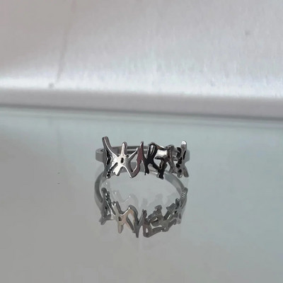 Минималистични Пънк Рок Thorns Пръстени Хип Хоп Пръстен с букви за мъже Жени Корейска мода Бижута за пръсти Парти аксесоари на едро