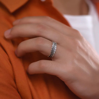 Ασημί χρώμα Κομψά χειροποίητα σιταρένια σκουλαρίκια για άνδρες και γυναίκες Μόδα ρετρό ανοιχτό δαχτυλίδι Ανδρικά κοσμήματα μόδας Διακοσμήσεις χονδρικής