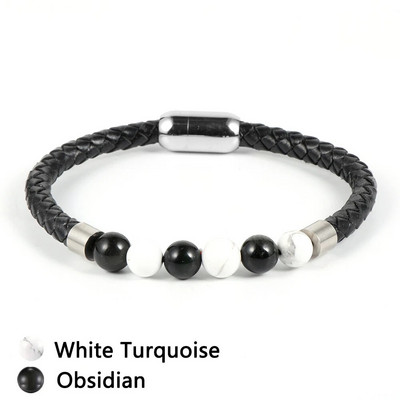 Dabīgā akmens karte Akmens tīģera acs lavas roka rokassprādzes īstas ādas lapis lazuli fāzēm nerūsējošā tērauda sprādzes modes rotaslietas