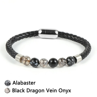 Dabīgā akmens karte Akmens tīģera acs lavas roka rokassprādzes īstas ādas lapis lazuli fāzēm nerūsējošā tērauda sprādzes modes rotaslietas