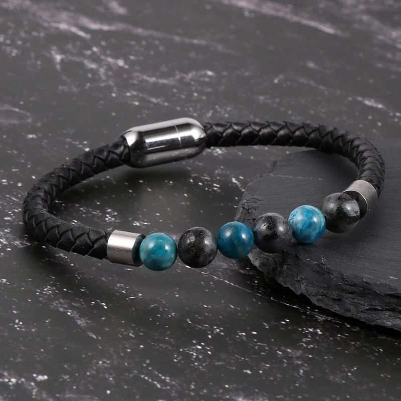 Dabīgā akmens karte Akmens tīģera acs lavas roka rokassprādzes īstas ādas lapis lazuli fāzēm nerūsējošā tērauda sprādzes modes rotaslietas