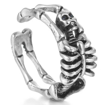 Ολόσωμος σκελετός Skull Ring Ανδρικά και Γυναικεία Hip Hop Rock Dark Hug Open Ring Demon Punk Gothic Biker Κοσμήματα Δώρα απόκριες