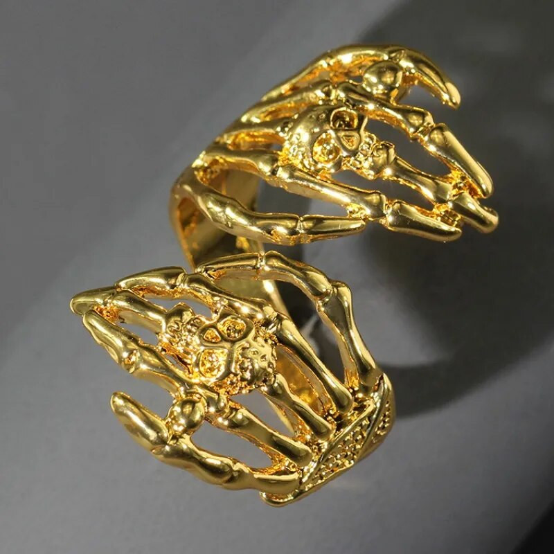 Ολόσωμος σκελετός Skull Ring Ανδρικά και Γυναικεία Hip Hop Rock Dark Hug Open Ring Demon Punk Gothic Biker Κοσμήματα Δώρα απόκριες