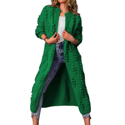 Džemperis Bez pogas Trikotāžas mētelis Žakarda Dekors Rudens Ziemas Sieviešu gara trikotāžas jaciņa Aukstuma izturīga virsjaka